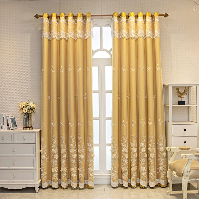 Bedroom Shading Wedding Home Double Open Curtain Finished Set - IVOIRART.COM