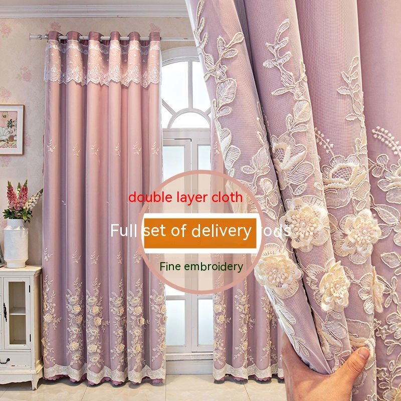Bedroom Shading Wedding Home Double Open Curtain Finished Set - IVOIRART.COM