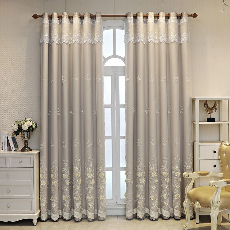 Bedroom Shading Wedding Home Double Open Curtain Finished Set - IVOIRART.COM