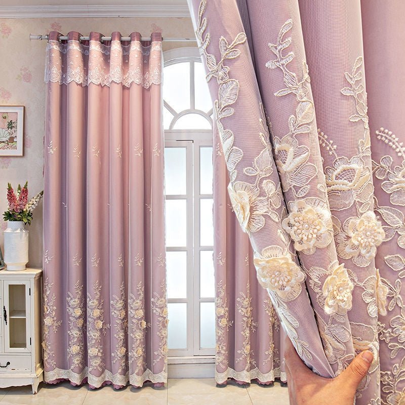 Bedroom Shading Wedding Home Double Open Curtain Finished Set - IVOIRART.COM