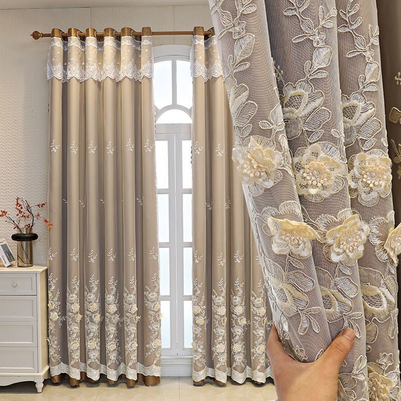 Bedroom Shading Wedding Home Double Open Curtain Finished Set - IVOIRART.COM