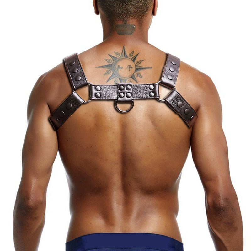 Belt Leather Bondage Strap Leather Chest Strap Show Chest Large Muscle Men - IVOIRART.COM