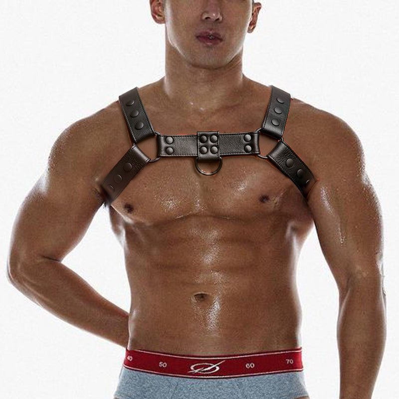 Belt Leather Bondage Strap Leather Chest Strap Show Chest Large Muscle Men - IVOIRART.COM