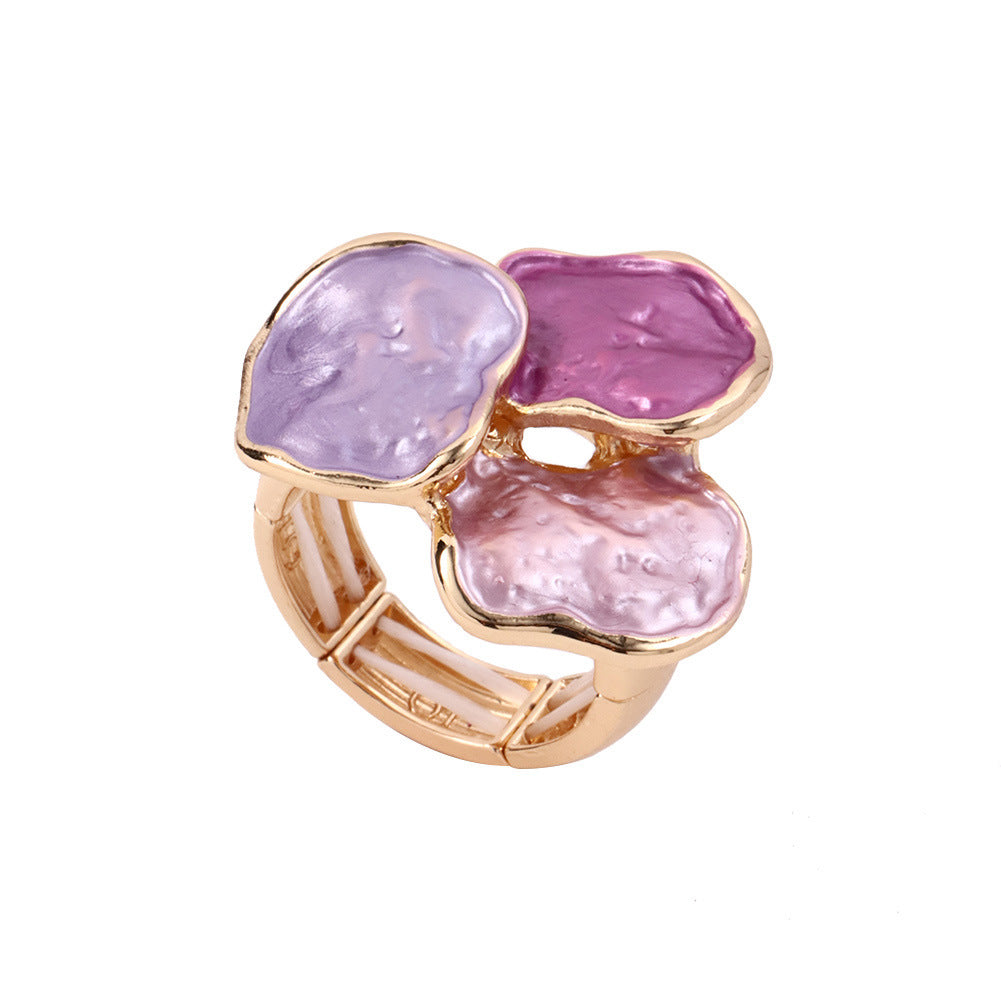 Alloy Geometric Irregular Square Light Luxury Design Ring