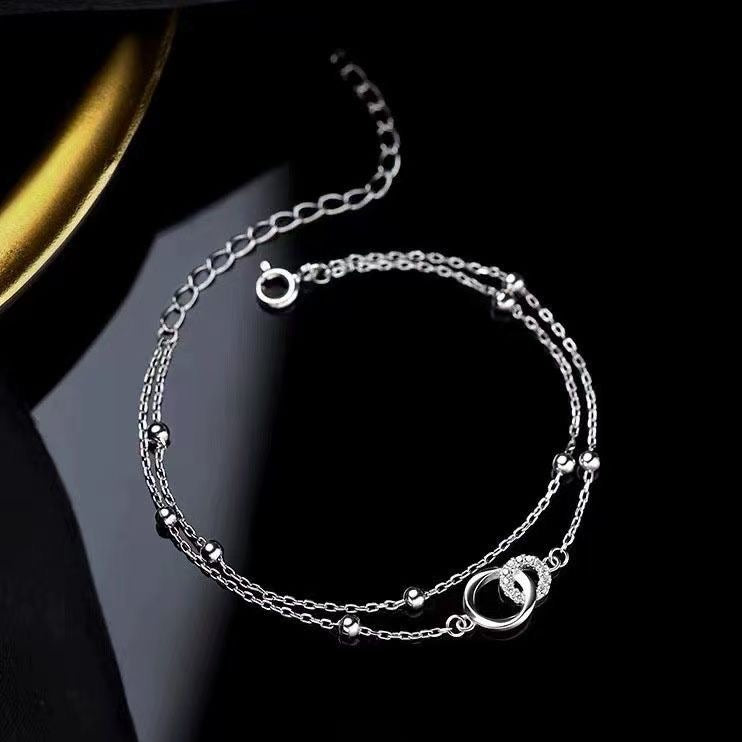Bracelet Infini Mobius en Argent Sterling 999, Style Élégant et Tendance, Cadeau Idéal Anniversaire