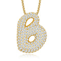 Collier Initiale en Argent Sterling S925 Plaqué Or avec Lettre Bulle Moissanite D Couleur VVS1 Certifié GRA - Cadeau Personnalisé A-Z