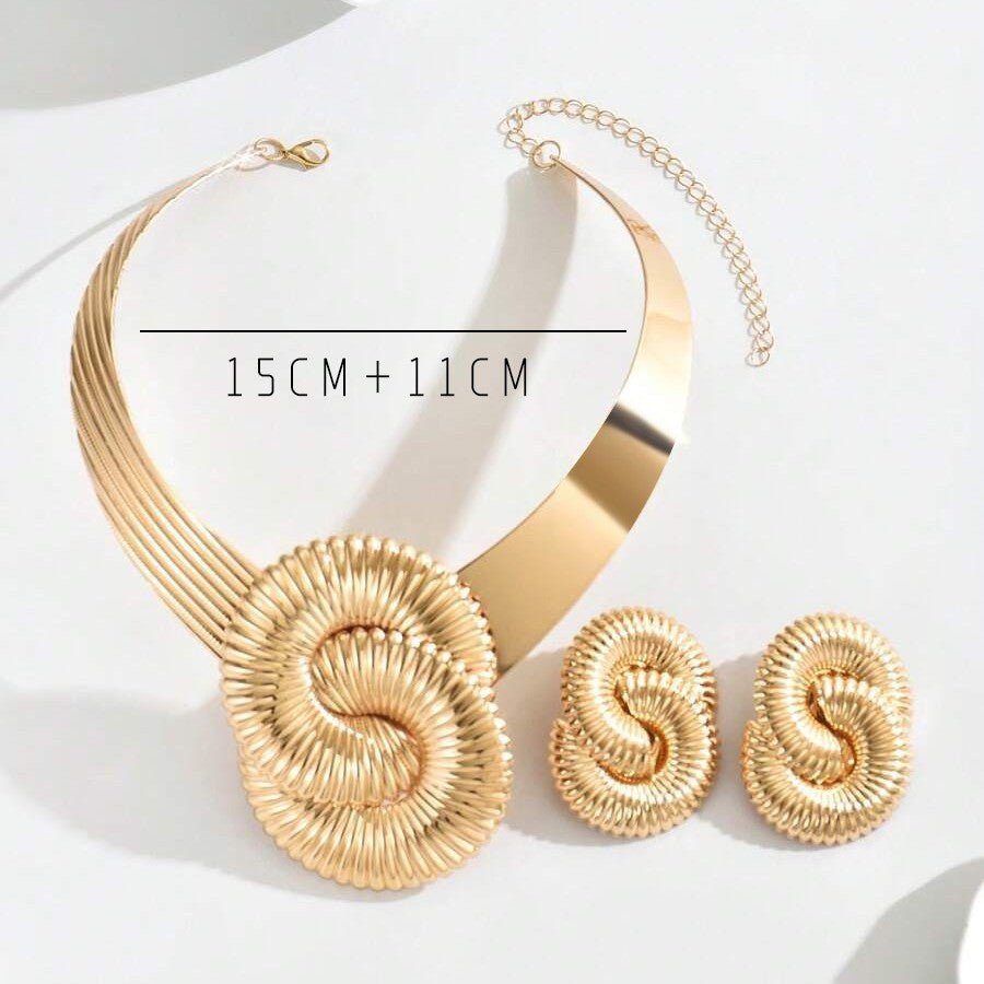 Bijoux femme Europe & USA — Collier géométrique torsadé et boucles filées chics! - IVOIRART.COM
