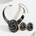 Bijoux femme Europe & USA — Collier géométrique torsadé et boucles filées chics! - IVOIRART.COM