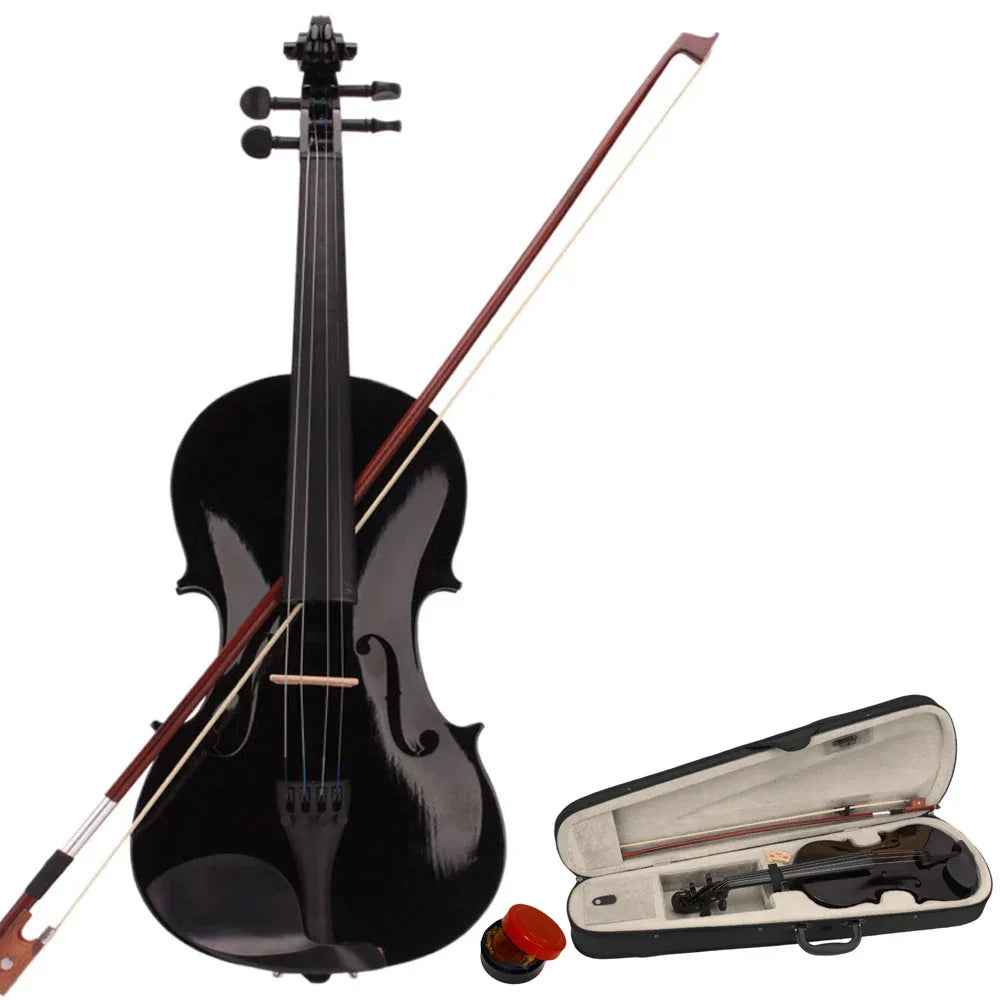 Black Acoustic Violin - IVOIRART.COM
