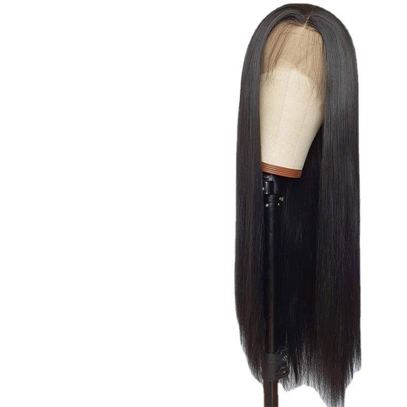 Black Long Straight Hair Chemical Fiber Headband - IVOIRART.COM