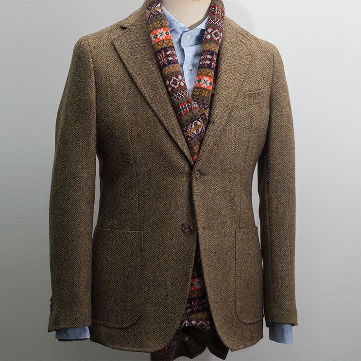 Blazer homme style britannique rétro en tweed de laine, coupe slim, couleurs XLs - IVOIRART.COM