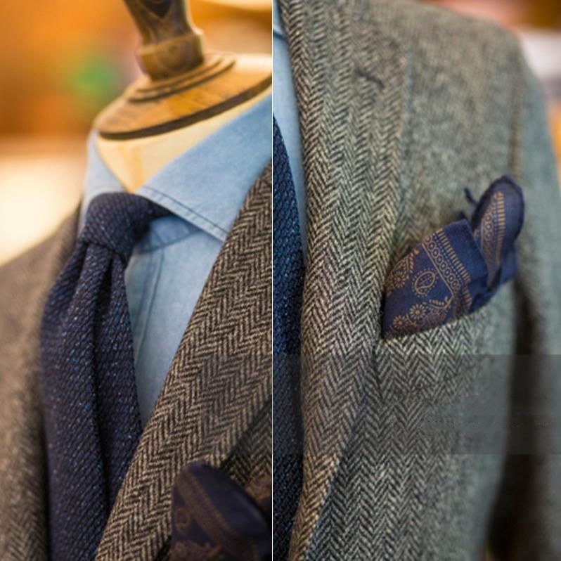 Blazer homme style britannique rétro en tweed de laine, coupe slim, couleurs XLs - IVOIRART.COM