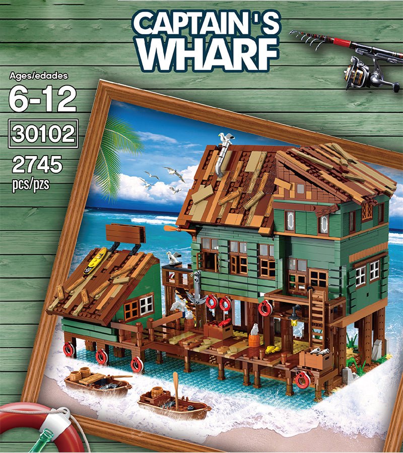 Blocks Bricks Old Fishing House Series Captain's Wharf Toys For Kids Christmas Gifts - IVOIRART.COM