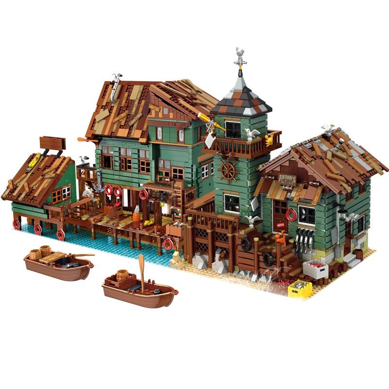 Blocks Bricks Old Fishing House Series Captain's Wharf Toys For Kids Christmas Gifts - IVOIRART.COM