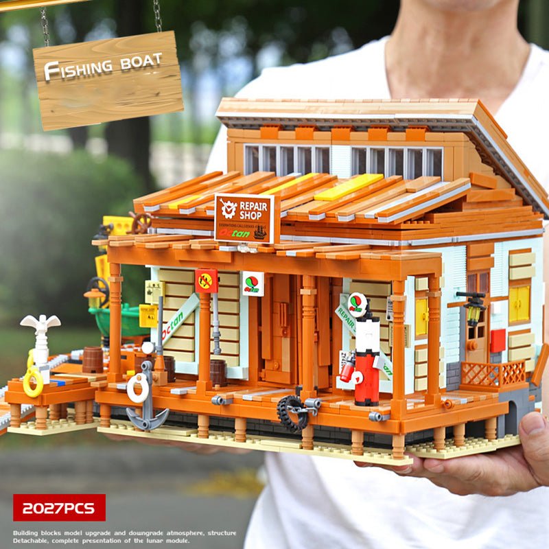 Blocks Bricks Old Fishing House Series Captain's Wharf Toys For Kids Christmas Gifts - IVOIRART.COM