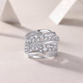 Blossoming All The Way - A Wedding Ring Set With Top-quality Moissanite S925, Silver And Platinum-plated. The Ring Can Be Inspected With A Diamond Pen. - IVOIRART.COM