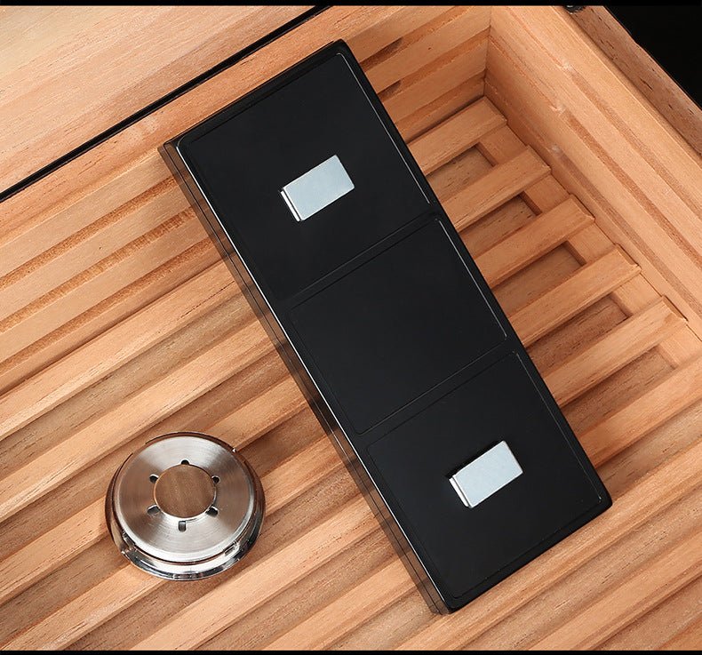 Boîte à cigarettes en bois de rose avec humidificateur et hygromètre intégré unique - IVOIRART.COM