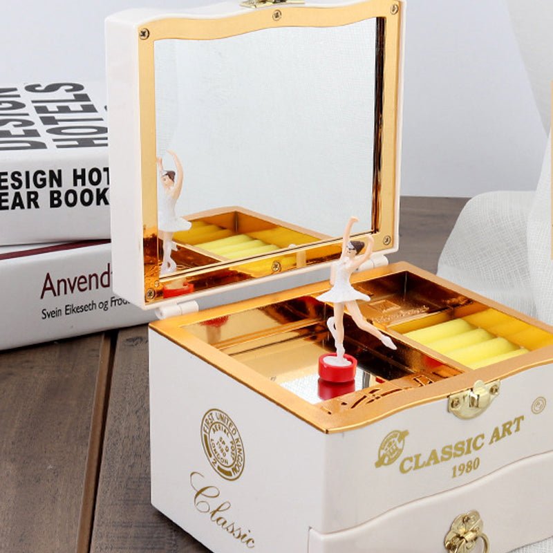 Boîte à musique à danseuse mécanique simulée — décoration musicale mignonne 13cm. - IVOIRART.COM