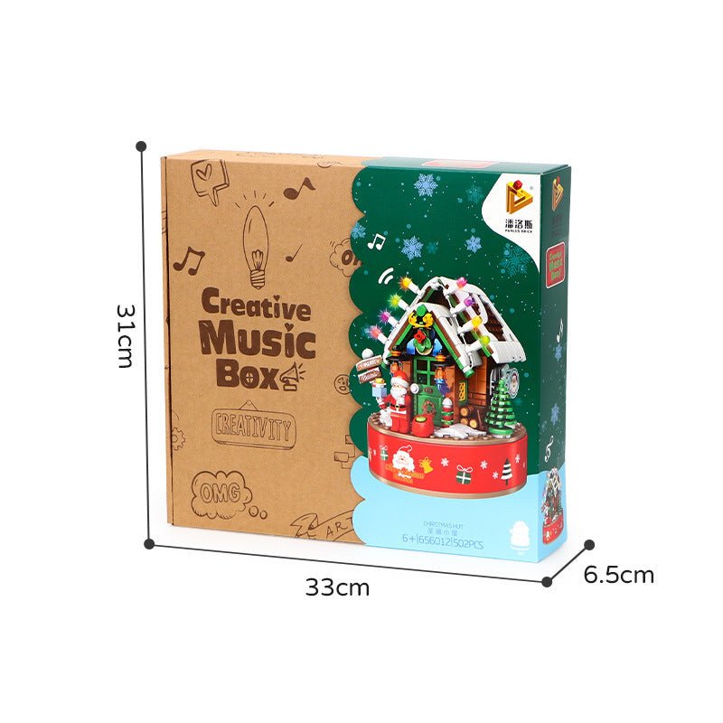 Boîte à musique pour enfants - Sapin de Noël en briques LED rotatif, 502 pcs DIY - IVOIRART.COM