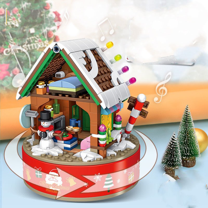 Boîte à musique pour enfants - Sapin de Noël en briques LED rotatif, 502 pcs DIY - IVOIRART.COM