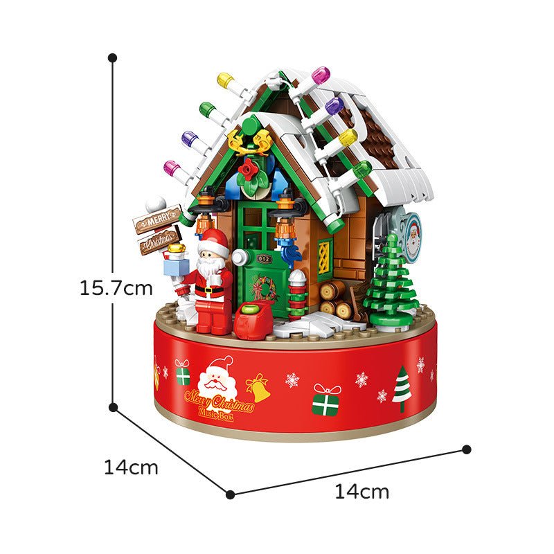 Boîte à musique pour enfants - Sapin de Noël en briques LED rotatif, 502 pcs DIY - IVOIRART.COM