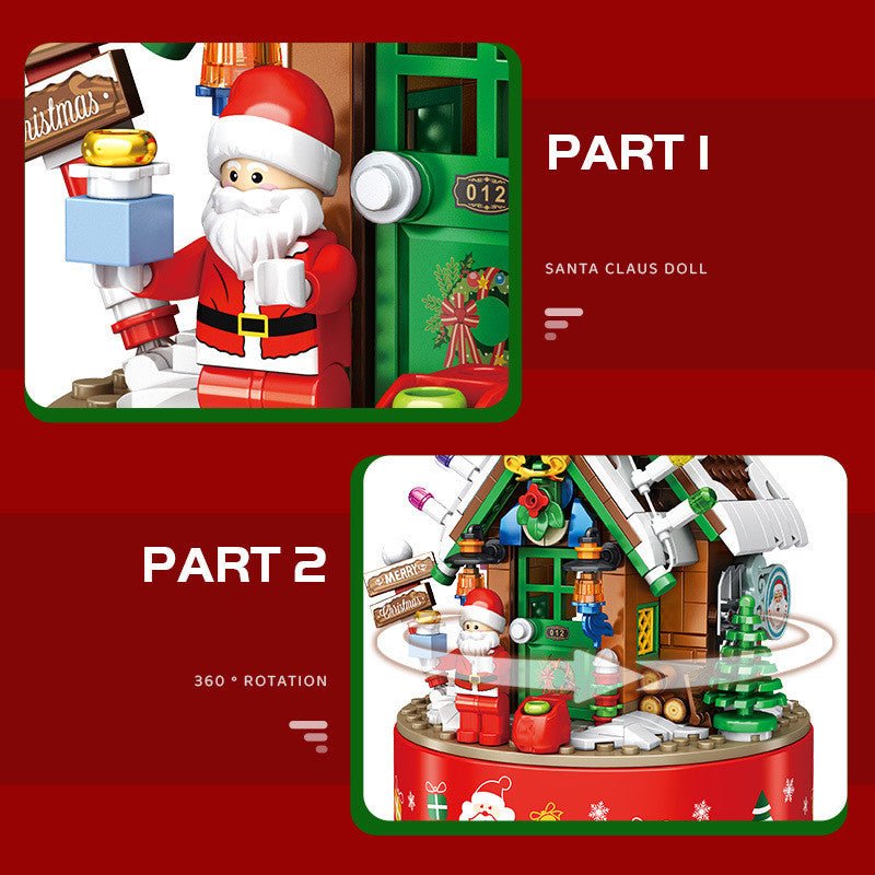 Boîte à musique pour enfants - Sapin de Noël en briques LED rotatif, 502 pcs DIY - IVOIRART.COM