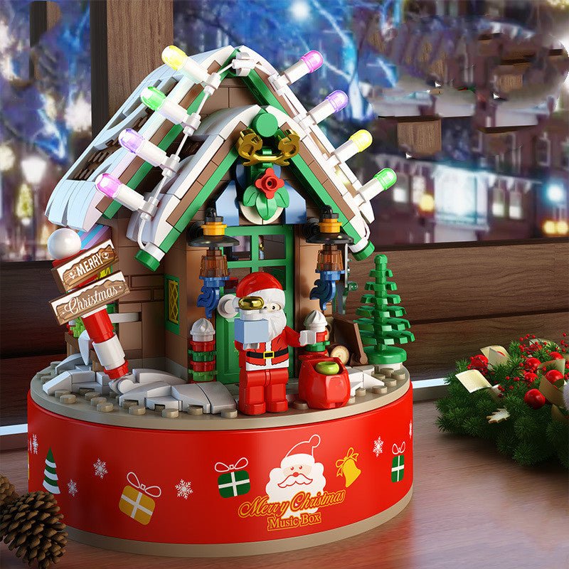 Boîte à musique pour enfants - Sapin de Noël en briques LED rotatif, 502 pcs DIY - IVOIRART.COM