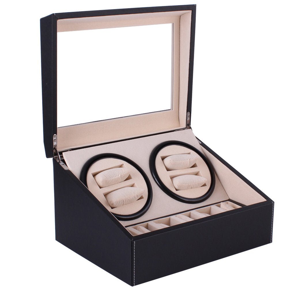 Boîte automatique pour montres électrique avec double remontoir et rangement bijoux - IVOIRART.COM