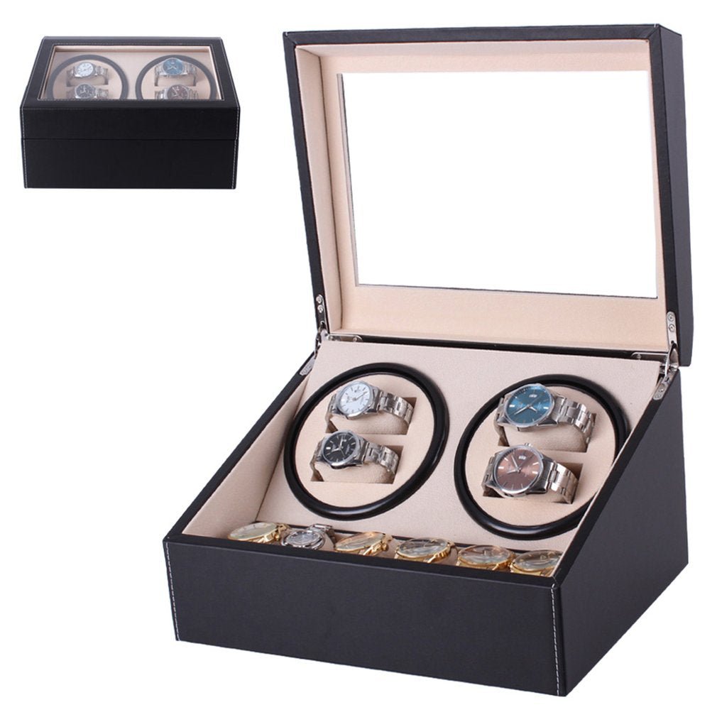 Boîte automatique pour montres électrique avec double remontoir et rangement bijoux - IVOIRART.COM