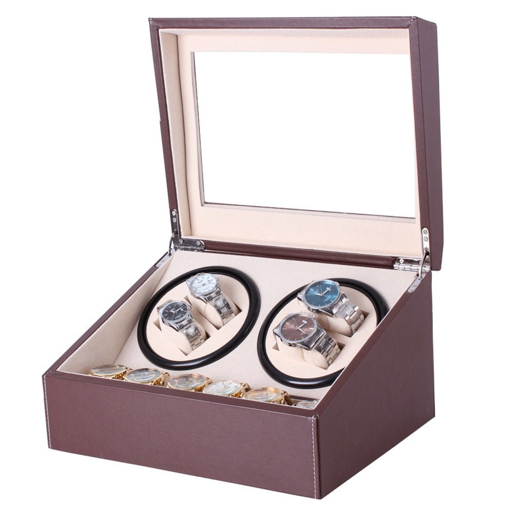 Boîte automatique pour montres électrique avec double remontoir et rangement bijoux - IVOIRART.COM