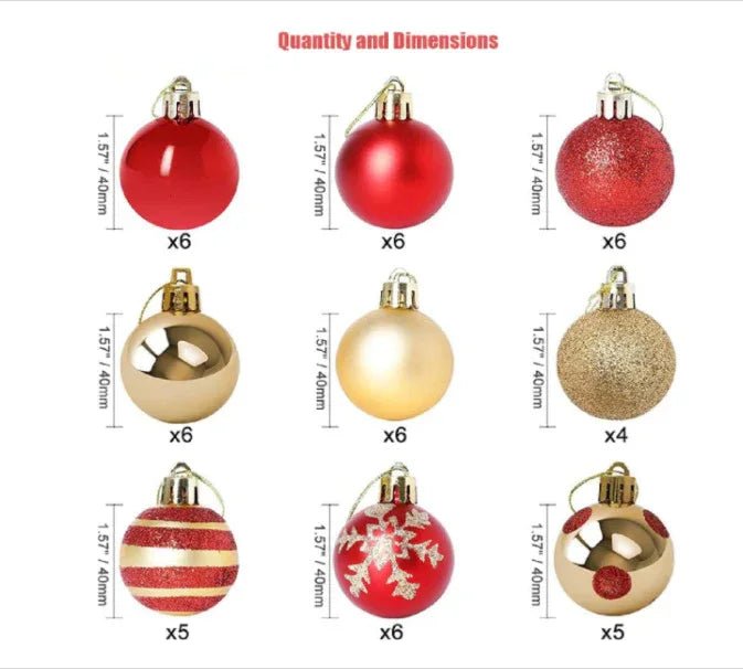 Boîte Cadeau Décorative Boules de Noël Électroplaquées Pendants Sapin 4cm 50 pièces - IVOIRART.COM