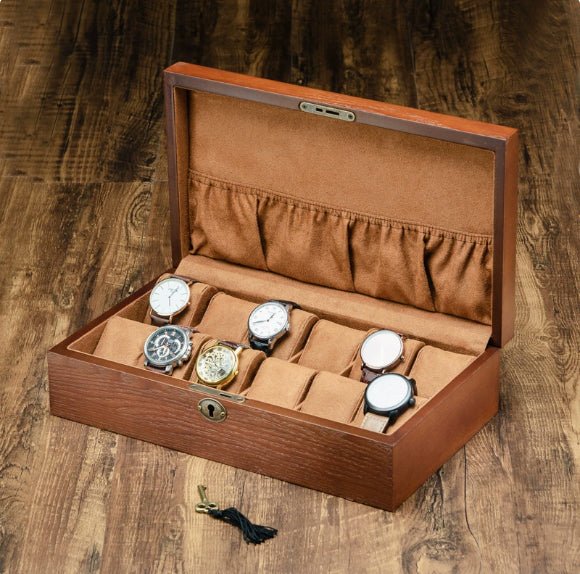 Boîte de Rangement pour Montres en Bois de Frêne de Mandchourie avec Organisateur - IVOIRART.COM