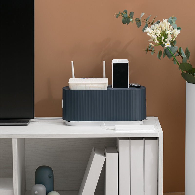 Boîte de Rangement pour Multiprises avec Couvercle, Anti - Poussière, Organiseur pour Câbles et Prises, Gestion de Fils Réseau - IVOIRART.COM