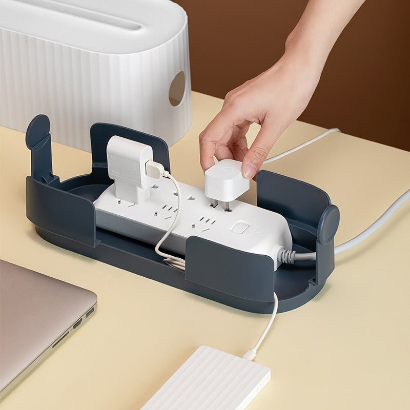Boîte de Rangement pour Multiprises avec Couvercle, Anti - Poussière, Organiseur pour Câbles et Prises, Gestion de Fils Réseau - IVOIRART.COM