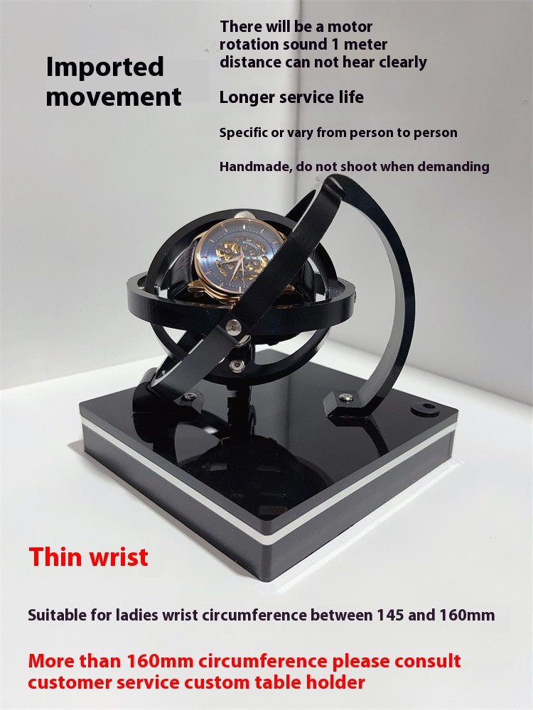 Boîte Rotative Simple pour Remontoir de Montre avec Secteur Stéréo Noir - IVOIRART.COM
