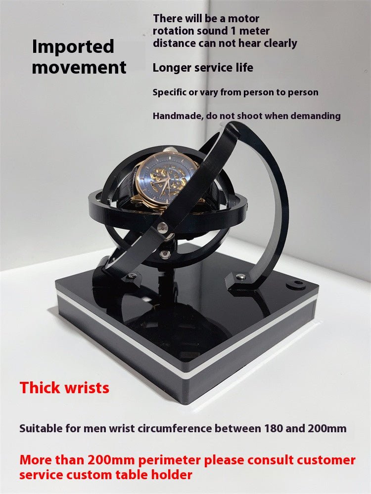 Boîte Rotative Simple pour Remontoir de Montre avec Secteur Stéréo Noir - IVOIRART.COM