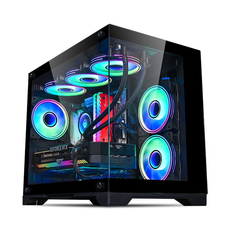 Boîtier Ordinateur de Bureau à Verre Panoramique 360 avec Refroidissement Liquide - IVOIRART.COM
