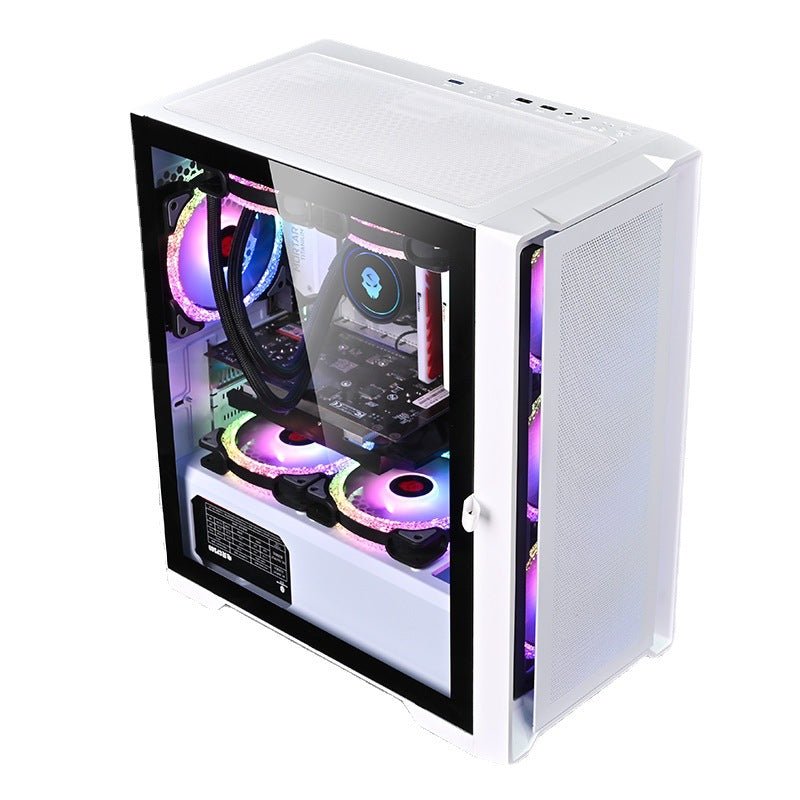 Boîtier PC Large Format avec Verre Trempé pour Ordinateur de Bureau ITX Noir - IVOIRART.COM