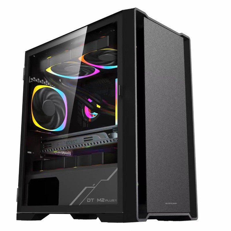 Boîtier PC Large Format avec Verre Trempé pour Ordinateur de Bureau ITX Noir - IVOIRART.COM