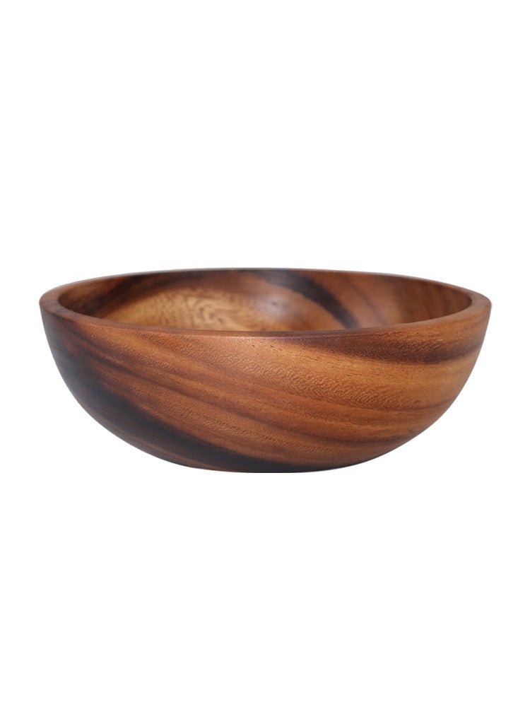Bol en bois naturel pour cuisine, saladier et corbeille à fruits, usage domestique et restauration, ustensile en bois, résistance à la chaleur, dimensions variées - IVOIRART.COM