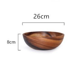 Bol en bois naturel pour cuisine, saladier et corbeille à fruits, usage domestique et restauration, ustensile en bois, résistance à la chaleur, dimensions variées - IVOIRART.COM