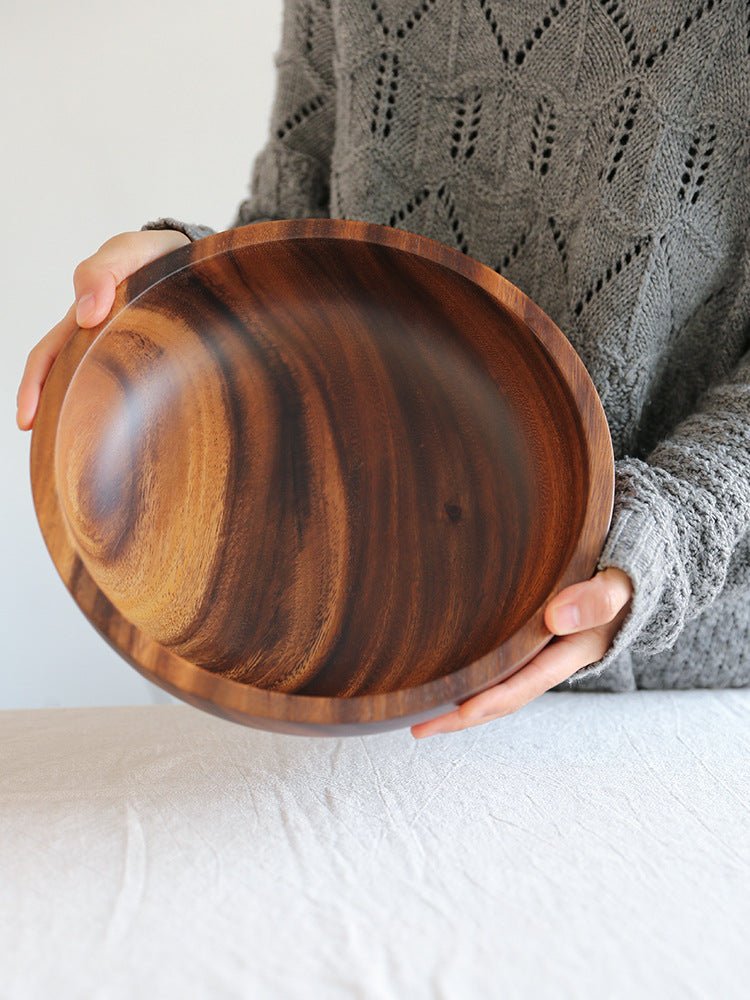 Bol en bois naturel pour cuisine, saladier et corbeille à fruits, usage domestique et restauration, ustensile en bois, résistance à la chaleur, dimensions variées - IVOIRART.COM