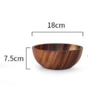 Bol en bois naturel pour cuisine, saladier et corbeille à fruits, usage domestique et restauration, ustensile en bois, résistance à la chaleur, dimensions variées - IVOIRART.COM