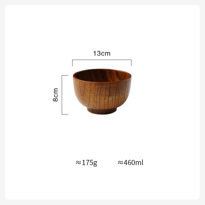 Bol en bois style japonais grand et petit pour riz, soupe, salade, ustensiles - IVOIRART.COM