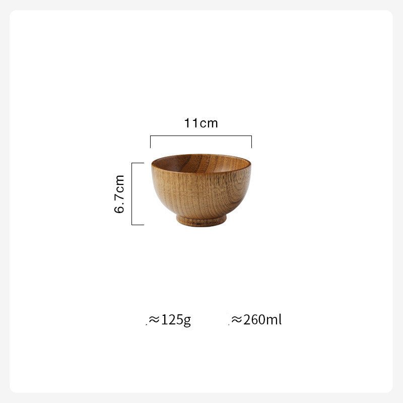 Bol en bois style japonais grand et petit pour riz, soupe, salade, ustensiles - IVOIRART.COM