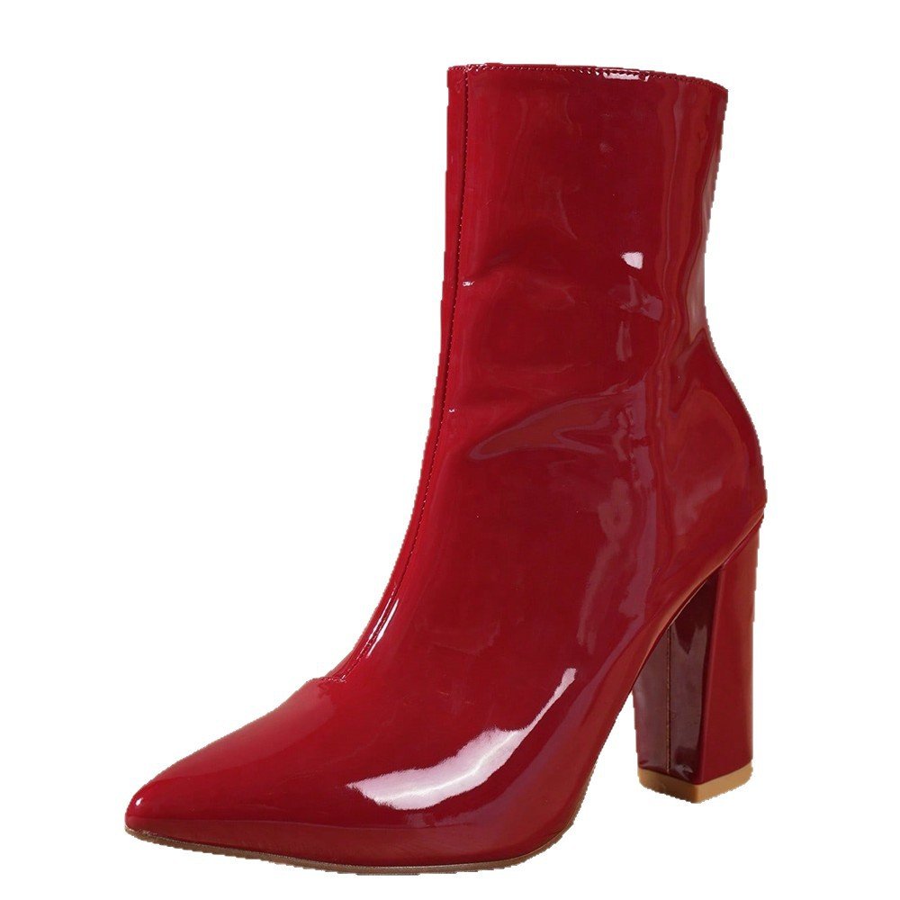 Bottes À Talons Aiguilles Pointues En Cuir Verni Or Et Argent Pour Femmes - IVOIRART.COM