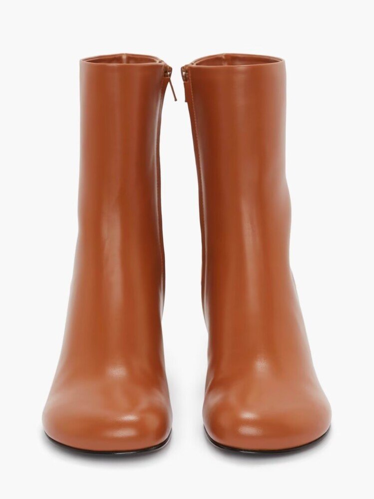 Bottes blanches à bout rond, talon moyen et semelle en tendon de bœuf élégantes - IVOIRART.COM