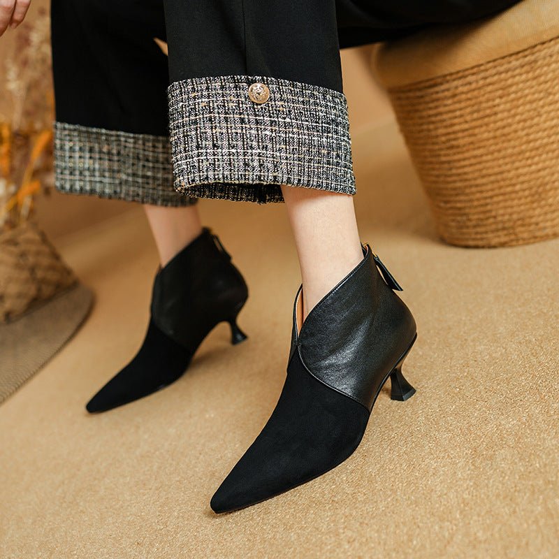 Bottes chevilles ultra - douces en peau d'agneau pour femmes, élégantes et confortables - IVOIRART.COM
