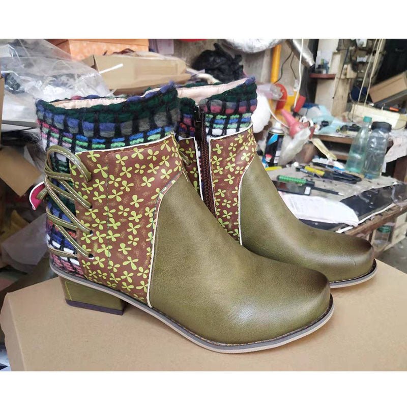 Bottes courtes ethniques artisanales, alliant style unique et confort raffiné - IVOIRART.COM