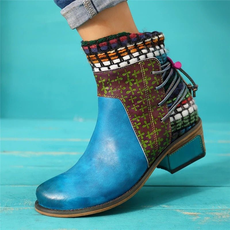 Bottes courtes ethniques artisanales, alliant style unique et confort raffiné - IVOIRART.COM